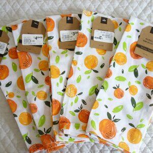 Lot of 5 NWT MABELLE Fruit Print 100% Cotton Kitchen Towels 15 x 25